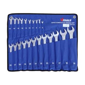 آچار یکسر تخت و یکسر رینگی وی تولز مدل vt5118 سایز 6 تا 32 میلی‌متر مجموعه 21 عددی