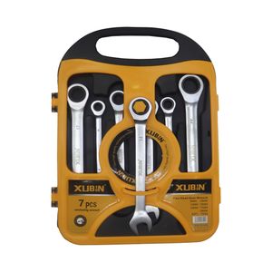آچار یکسر تخت و یکسر رینگی ژوبین مدل جغجغه ای کد yp 7pcs مجموعه 7 عددی