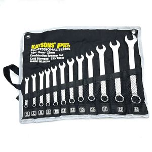 آچار یکسر تخت و یکسر رینگی کایسون مدل crv steel مجموعه 12 عددی