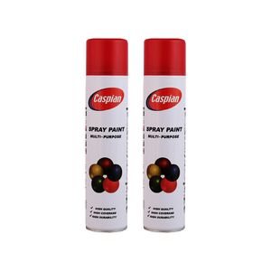 اسپری رنگ قرمز آتشی کاسپین مدل cas2 حجم 300 میلی لیتر مجموعه 2 عددی