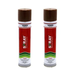 اسپری رنگ قهوه ای روشن واکو مدل اطلس حجم 300 میلی لیتر بسته 2 عددی