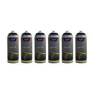 اسپری رنگ مشکی مات اسپم مدل sp6 حجم 400 میلی لیتر مجموعه 6 عددی