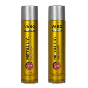 اسپری رنگ نقره ای واکو مدل متالیک حجم 300 میلی لیتر بسته 2 عددی