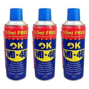 اسپری روان کننده اوکی مدل wd 40 حجم 450 میلی لیتر بسته 3 عددی