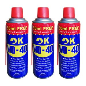 اسپری روان کننده و زنگ بر اوکی مدل wd 40 حجم 450 میلی لیتر بسته 3 عددی