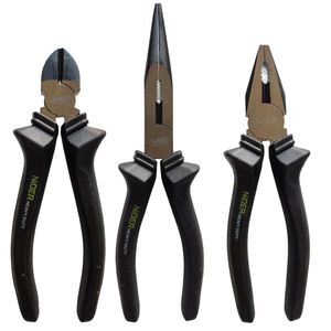 انبر دست و سیم چین و دم باریک نیدر مدل heavy duty cr v 08 سایز 8 اینچ مجموعه 3 عددی