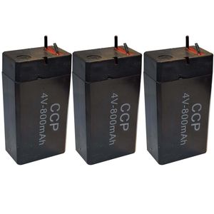 باتری سیلد اسید 4 ولت سی سی پی مدل 4v 800mah ظرفیت  800 میلی آمپر ساعت بسته سه عددی