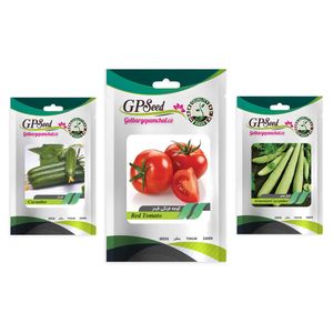 بذر صیفی جات خیار و گوجه گلبرگ پامچال کد g p gp 03 مجموعه 3 عددی