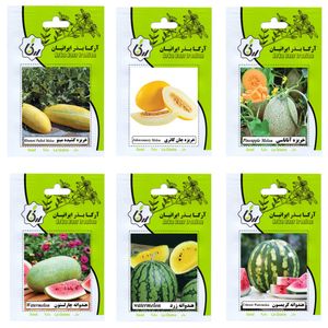 بذر میوه هندوانه و خربزه آرکا بذر ایرانیان کد ark a ark 06 وزن 50 گرم مجموعه 6 عددی