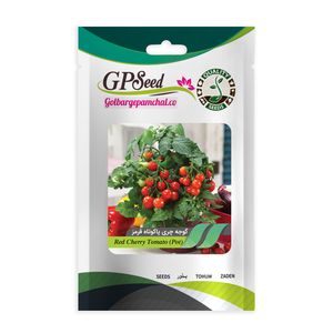 بذر گوجه چری پا کوتاه پربار قرمز گلدانی گلبرگ پامچال کد gpf 299