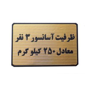 تابلو طرح ظرفیت آسانسور 3 نفر معادل 250 کیلو گرم مدل mt1105
