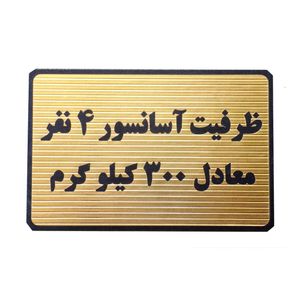 تابلو طرح ظرفیت آسانسور 4 نفر معادل 300 کیلو گرم مدل mt1104