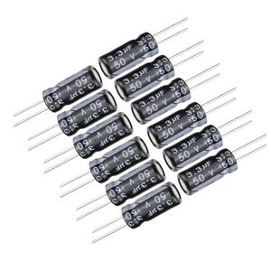 خازن 3.3 میکروفاراد 50 ولت کد ca3.3uf 50v بسته 12 عددی