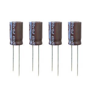 خازن الکترولیت 10 میکروفاراد 450 ولت آکسبوم مدل tec 10450 بسته 4 عددی