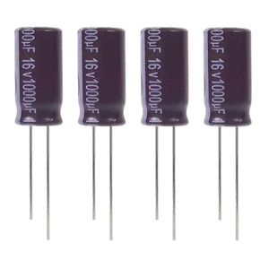 خازن الکترولیت 1000 میکروفاراد 16 ولت آکسبوم مدل tec 10216 بسته 4 عددی
