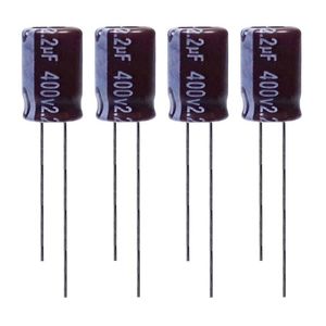 خازن الکترولیت 2.2 میکروفاراد 400 ولت آکسبوم مدل tec 220400 بسته 4 عددی