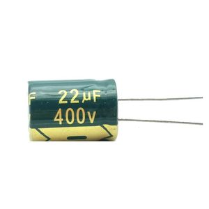خازن الکترولیت 22 میکرو فاراد کد 400v بسته 2 عددی