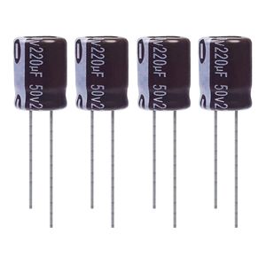 خازن الکترولیت 220 میکروفاراد 50 ولت آکسبوم مدل tec 22150 بسته 4 عددی
