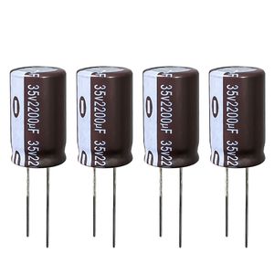 خازن الکترولیت 2200 میکروفاراد 35 ولت آکسبوم مدل tec 220035 بسته 4 عددی