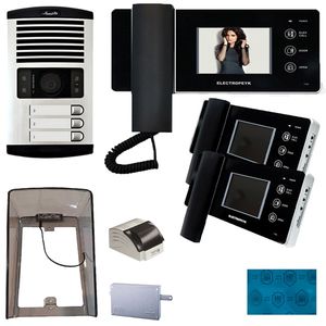 دربازکن تصویری الکتروپیک مدل fd_1086_3_1196_black سه واحدی به همراه محافظ صفحه نمایش