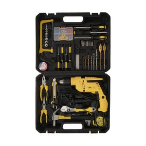 دریل برقی چکشی 13 میلیمتری 2100 وات جاب مدل jb 1900 new مجموعه 121 عددی