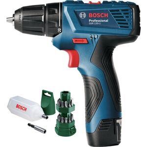 دریل پیچ گوشتی بوش مدل gsr 120li+extra به همراه مجموعه 25 عددی سری پیچ گوشتی