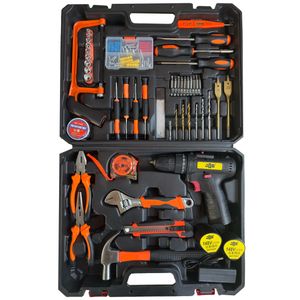 دریل پیچ گوشتی شارژی 10 میلی متری 148 ولت جاب مدل jb 148 full kit new مجموعه 215 عددی