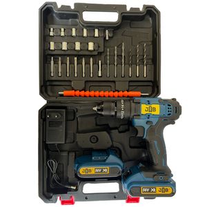 دریل پیچ گوشتی شارژی چکشی جاب مدل jb 5690 b مجموعه 45 عددی