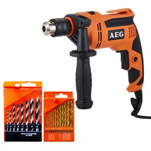 دریل چکشی 13 میلیمتری 580 وات آ ا گ مدل sbe 580r به همراه مته چوب و آهن