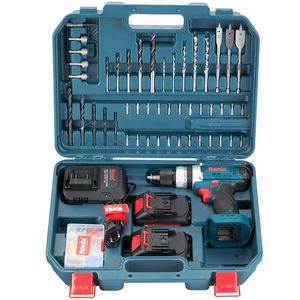 دریل چکشی سه نظام 13 میلیمتری مقاوم 20 ولت رونیکس کد rs 8619 مجموعه 53 عددی