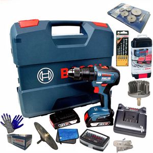 دریل چکشی شارژی بوش مدل gsb 18v 50 مجموعه 16 عددی