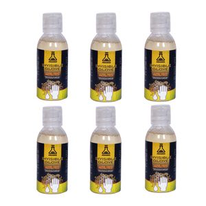 دستکش ایمنی شرکت دانش بنیان آرامید یزد مدل invisible glove حجم 60 میلی لیتر بسته بندی 6 عددی