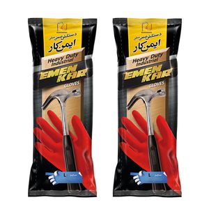دستکش صنعتی گیلان مدل heavy duty کد l12 مجموعه دو عددی