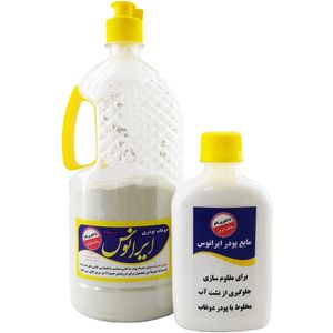 دوغاب درزگیر پودری دوجزئی ایرانوس مدل نانو همراه با مایع مقاوم ساز و سخت کننده مقدار 1 کیلو گرم