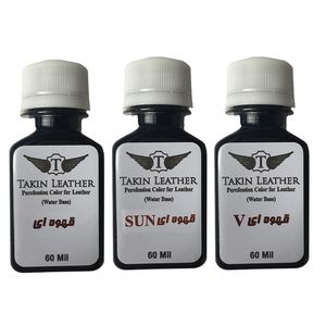 رنگ رویه چرم تکین مدل حکاکی کد 3xbrwn حجم 60 میلی لیتر بسته 3 عددی