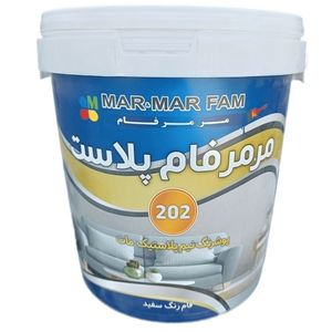 رنگ نیم پلاستیک سفید مات مرمرفام کد 202  وزن 4 کیلوگرم