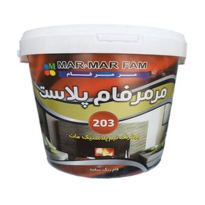 رنگ نیم پلاستیک سفید مات مرمرفام کد 203 وزن 12 کیلوگرم