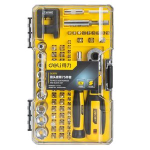 ست سری پیچ گوشتی و بکس دلی مدل dl3575 مجموعه 75 عددی
