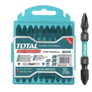سری پیچ گوشتی دو سر چهار سو توتال مدل tacim16ph233  بسته 10 عددی