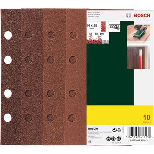 سنباده پشت کرکی بوش مدل  93x185mm بسته 10 عددی