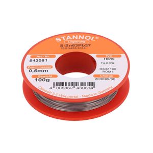 سیم لحیم استانول مدل 0.5mm   sn63pb37 وزن 100 گرم
