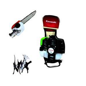 علف زن پشتی کاوازاکی مدل st bg520 به همراه الحاقی اره و الحاقی روتیواتور