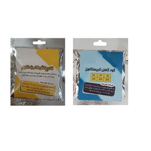 قارچ کش کاربندازیم و سه بیست مدل npk202020 وزن 80 گرم بسته 2 عددی