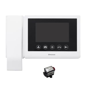 مانیتور دربازکن تصویری سیماران مدل 43tkm به همراه محافظ ولتاژ مانیتور