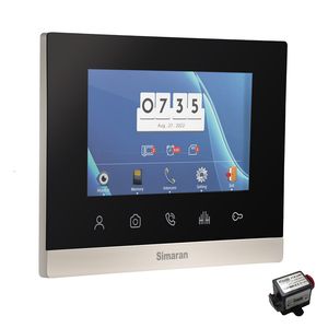 مانیتور دربازکن تصویری سیماران مدل 77tkm به همراه محافظ ولتاژ مانیتور