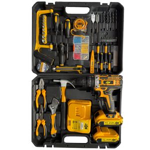 مجموعه 199 عددی دریل پیچ گوشتی چکشی شارژی 10 میلی متری 212 ولت جاب مدل jb 212 insert