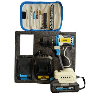 مجموعه 40 عددی دریل پیچ گوشتی شارژی چکشی 10 میلیمتری 198 ولت جاب مدل jb 198 power x