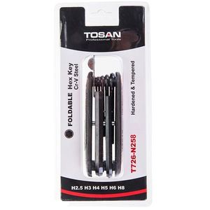 مجموعه 6 عددی آچار آلن تاشو توسن مدل t726 n258
