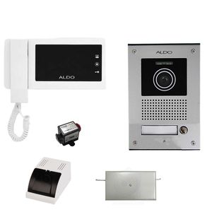 مجموعه دربازکن تصویری آلدو مدل 4ucm 414m به همراه محافظ ولتاژ مانیتور