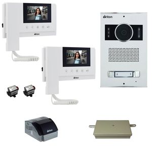 مجموعه دربازکن تصویری برایتون مدل 4320 2002 دو طبقه به همراه محافظ ولتاژ مانیتور
